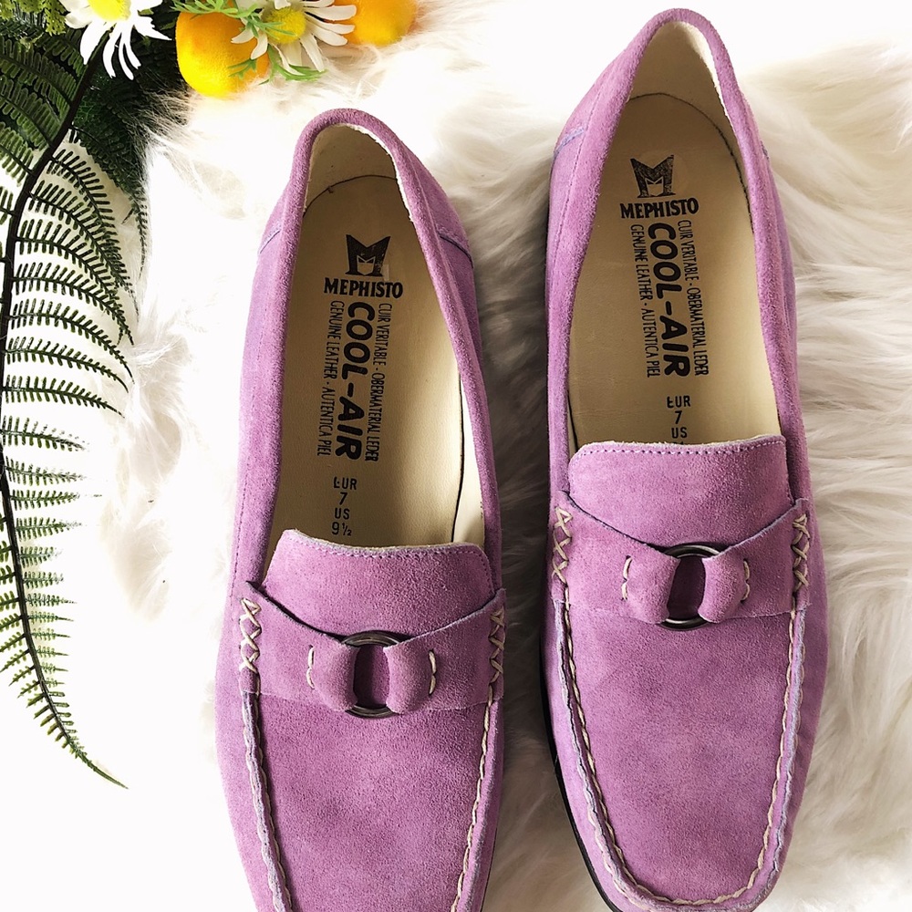 Mephisto Lavender Suede Loafers